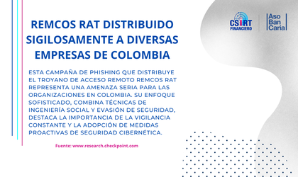 REMCOS RAT DISTRIBUIDO SIGILOSAMENTE A DIVERSAS EMPRESAS DE COLOMBIA